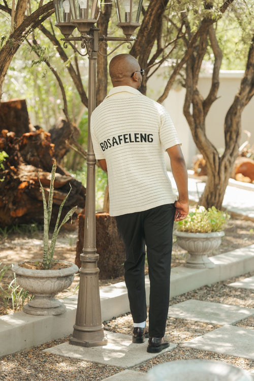 BOSAFELENG Crotchet Cardi Golfer close-up crochet detail
