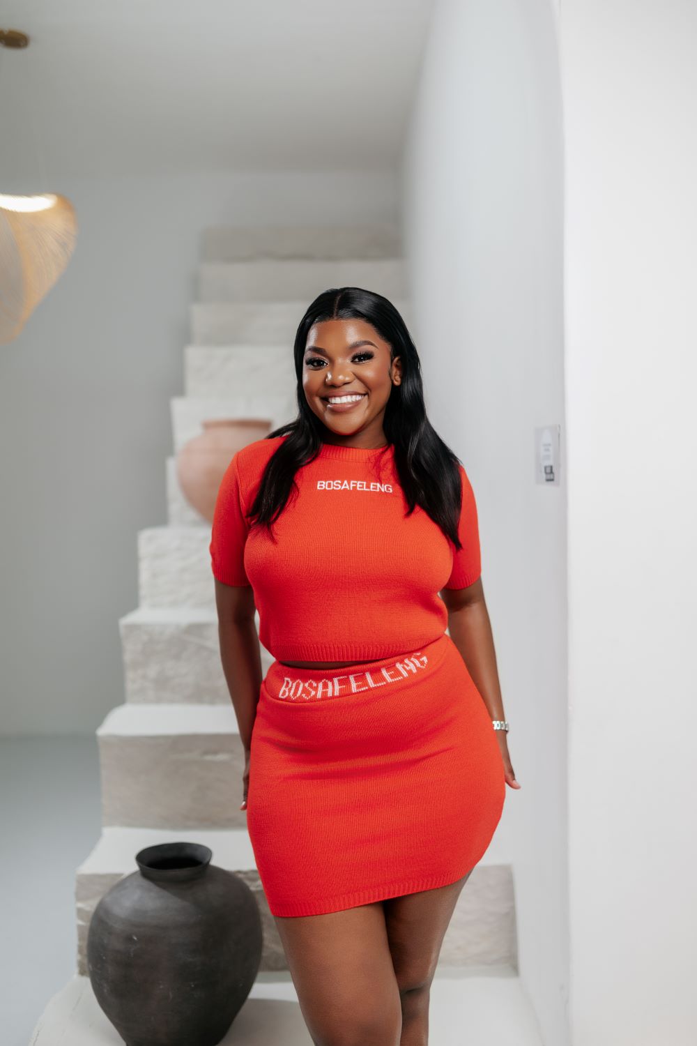 BOSAFELENG Set Skirt orange-red, lifestyle shot