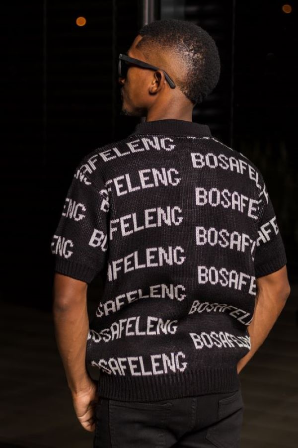 BOSAFELENG Golf Shirt black, back view